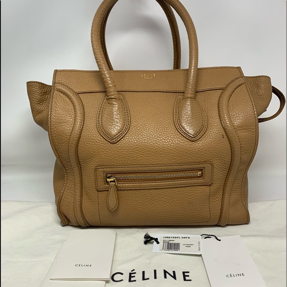 Authentic CELINE Mini camel Leather Luggage Tote Bag - Picture 2 of 16